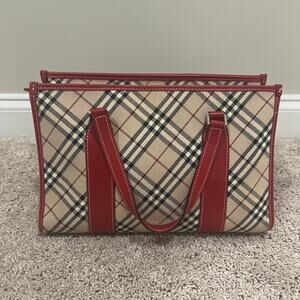 Vintage Burberry Blue Label Tote Hand Bag Nova Check